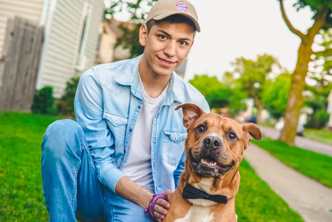 Pet sitter with a dog